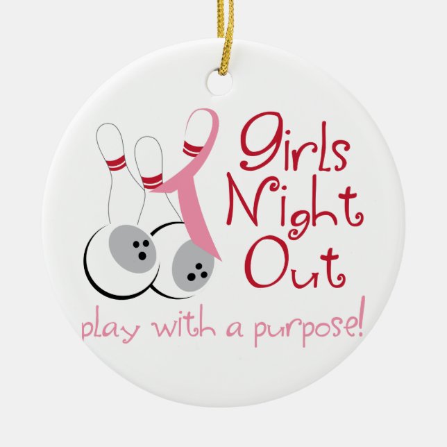 Girls Night Out Ceramic Tree Decoration (Front)