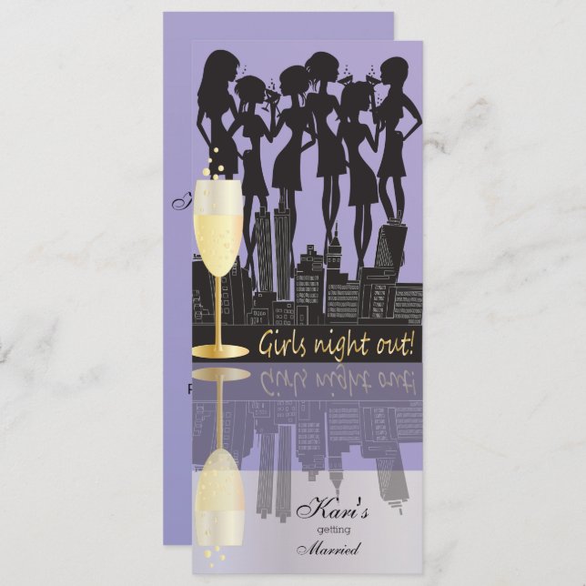 Girls Night Out Party Celebration | Lavender Invitation (Front/Back)