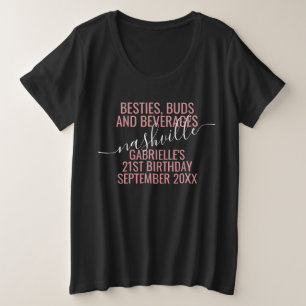 Girls Night Out Trip Custom Funny Pink Black Plus Size T-Shirt