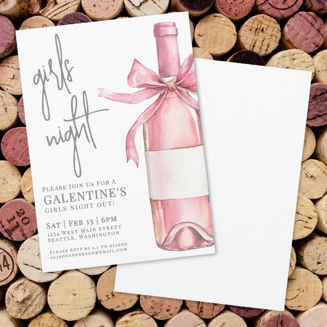 Girls Night Pink Galentine's Day Invitation (Creator Uploaded)
