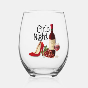 Girls Night Stemless Wine Glass