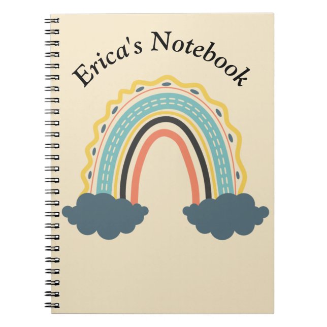 Girl's Notebook Rainbow Design. (Front)