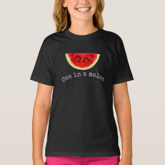 Girl's "one in a melon" summer watermelon shirt 2