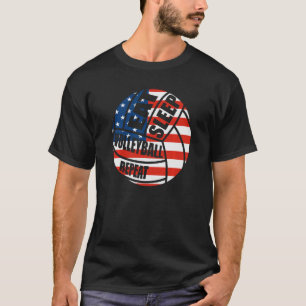 Girls Or Boys Usa Flag American Eat Sleep Volleyba T-Shirt