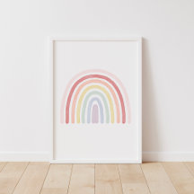 Girls Pastel Rainbow Nursery Decor Print