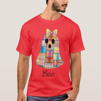 Girls Patchwork Ghost Colourful Halloween Madras P T-Shirt