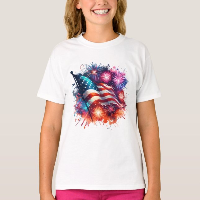 Girls Patriotic T-Shirt (Front)
