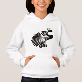Girls' Peacock Pullover Hoodie – Vibrant Style and