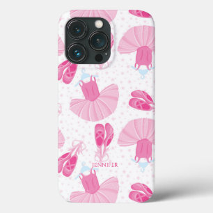 Girls Personalised Ballet Costume and Slipper Pink iPhone 13 Pro Case