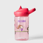 Girls Personalised Gymnastics  Water Bottle<br><div class="desc">This personalised gymnastics water bottle part of a matching set of gymnastics accessories. Your little girl is going to enjoy every moment of her gymnastics journey. This design features the colours of the rainbow with special emphasis on pink and purple. You will find lovely gymnasts on and off the balance...</div>