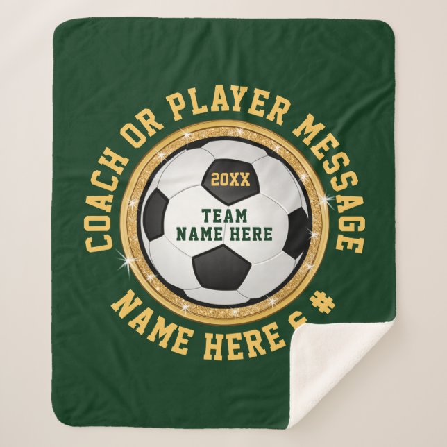 Girls Personalised Soccer Senior Night Gift Ideas Sherpa Blanket (Front)