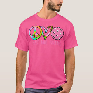 Girls Pickleball Shirts Retired Ladies Peace Love