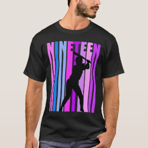 Girls Pink Baseball 19th Birthday Sports Girl Soft T-Shirt