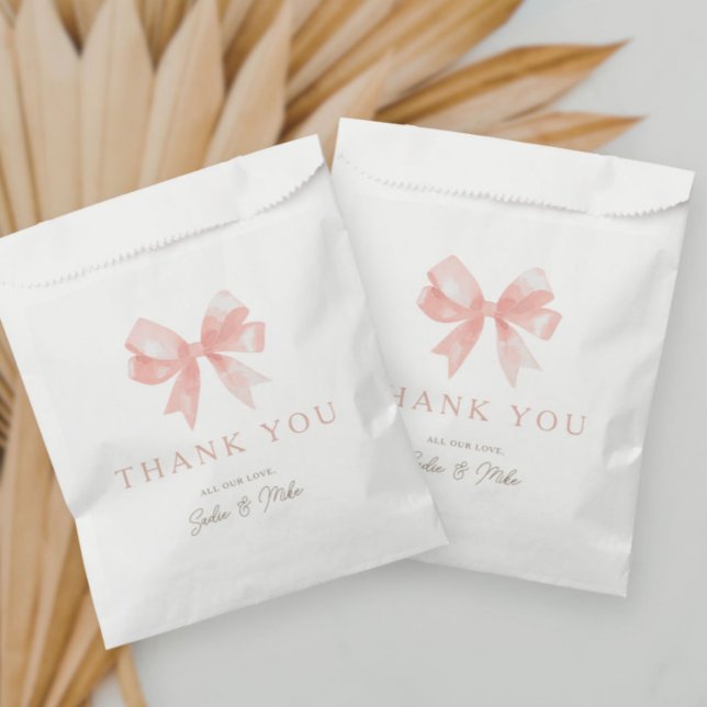 Girls' Pink Bow Feminine Coquette Baby Shower Favour Bags (Creator Uploaded)