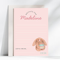 Girls Pink Bunny First Birthday Time Capsule Cards