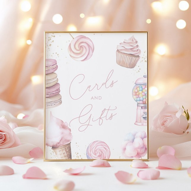 Girls' Pink Candy Cards and Gifts Tabletop Sign (Creator Uploaded)