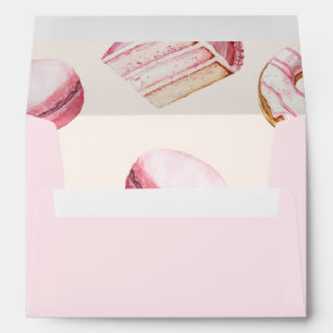 Girls Pink Doughnuts Birthday Party Envelope
