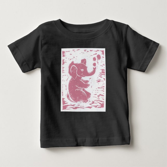 Girl's Pink Elephant Baby aparel T-Shirt (Front)