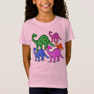 Girl's Pink & Green & Purple Dinosaur T-shirt Gift