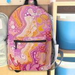 Girls Pink Ink Swirls Groovy Retro Printed Backpack<br><div class="desc">Introducing our Girls Pink Ink Swirls Groovy Retro Printed Backpack! This vibrant backpack features an eye-catching alcohol ink-style design in bright pinks, purple, and yellow swirls. With its fun and retro-inspired pattern, this backpack is sure to add a pop of colour to your day! Perfect for school, travel, or everyday...</div>
