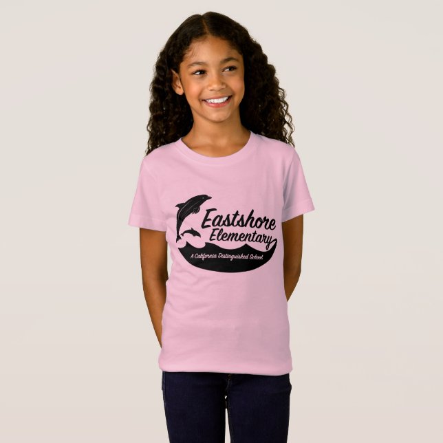 Girls' Pink Jumping Dolphin T-Shirt (Front Full)