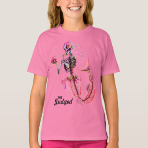 Girls Pink Mermaid  Skeleton T-Shirt