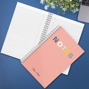 Girls Pink Monogrammed Full Name Notes Notebook