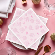Girls’ Pink Movie Night Napkins