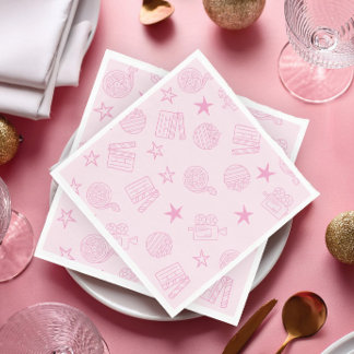 Girls’ Pink Movie Night Napkins