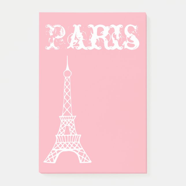 Girl's Pink Paris Post It Notes Gift (Front)