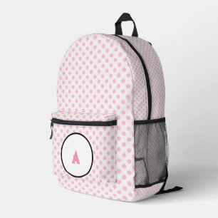 Girls Pink polka dots Printed Backpack