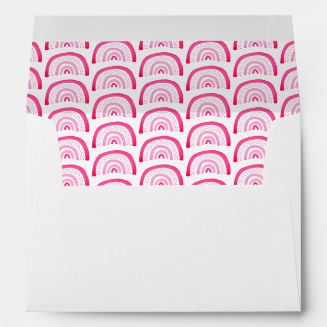 Girls Pink Rainbow pattern Envelope (Back (Bottom))