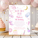 Girls Pink Sleep Under Birthday Invitation<br><div class="desc">This adorable design features watercolor illustrations and pastel colours with gold accents.</div>