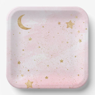 Girl's Pink Space Party Plates