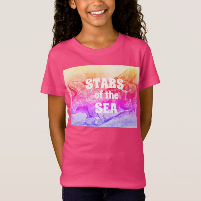 girls pink star of the sea shirt (Front)