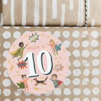 Girls Pink Superhero Kids Age Birthday