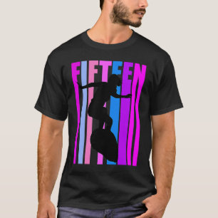 Girls Pink Surfing 15th Birthday Surf Girl Surfer  T-Shirt