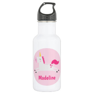 Girls Pink Unicorn Personalised Stainless Steel Wa 532 Ml Water Bottle