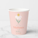 Girls Pink Wildflower Daisy Kids Birthday Paper Cups<br><div class="desc">Featuring soft pink hues and cheerful daisies, these charming and elegant paper cups combine vintage flair with a playful boho touch. Retro-style typography and floral accents make it ideal for a girls first wild one birthday, but also great for girls ages 1 to 5. This cute kids design brings a...</div>