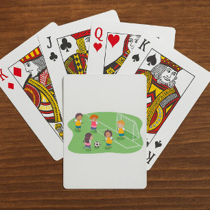 Girls Playing Soccer Playing Cards