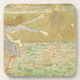 Girls Playing Tennis, from 'Woodcuts in Line and C Coaster
