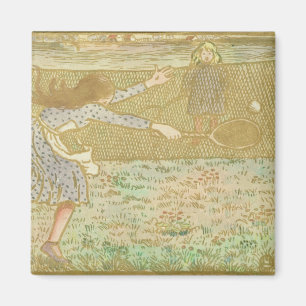 Girls Playing Tennis, from 'Woodcuts in Line and C Magnet