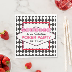 Girls Poker Card Party Napkin