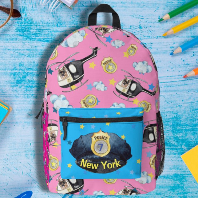 Girls Police Hat and K-9 Unit Print Cut Sew Bag (Creator Uploaded)