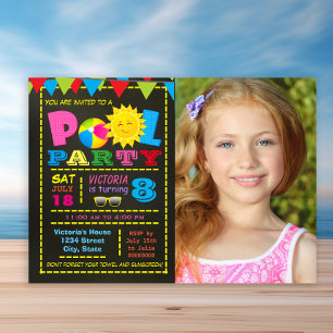 Girls Pool Party Pool Birthday Party Invitation