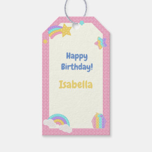 Girl's Pop It Fidget Birthday Gift Tags