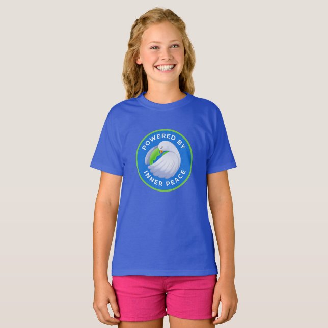 Girls’ Powered by Inner Peace Dove T-Shirt (Front Full)