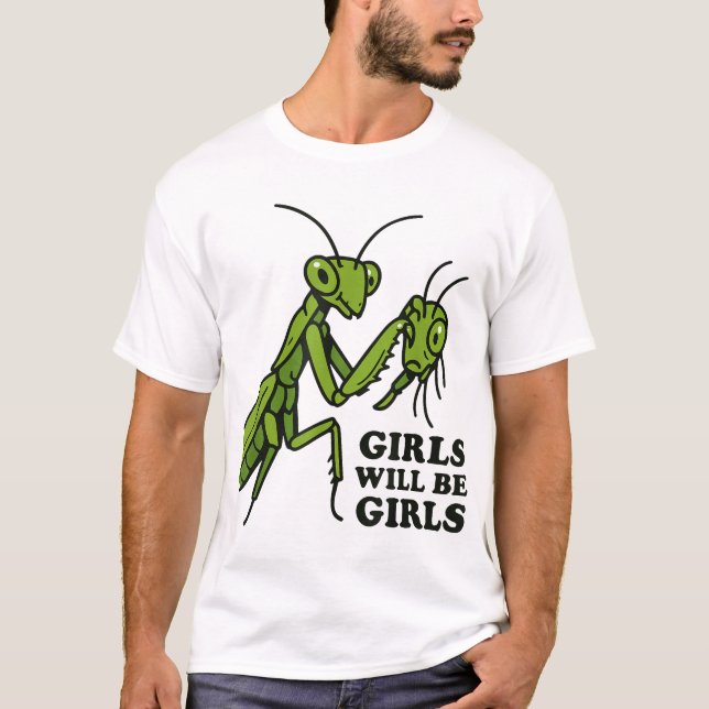 Girls Praying Mantis  T-Shirt (Front)