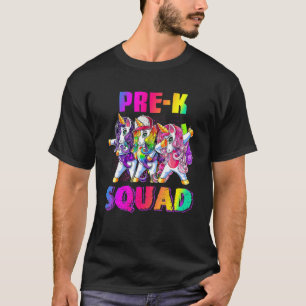 Girls Pre K Squad Dabbing Unicorn Kids Back To Sch T-Shirt