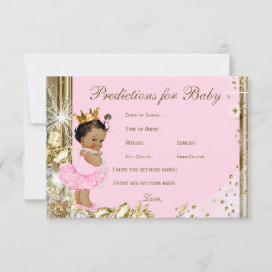 Girls Predictions & Advice for Parents Baby Shower Card